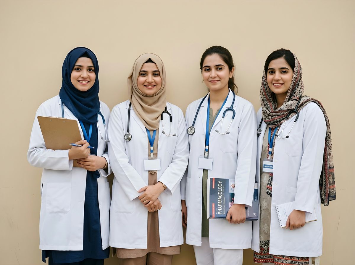 Four healthcare professionals smiling